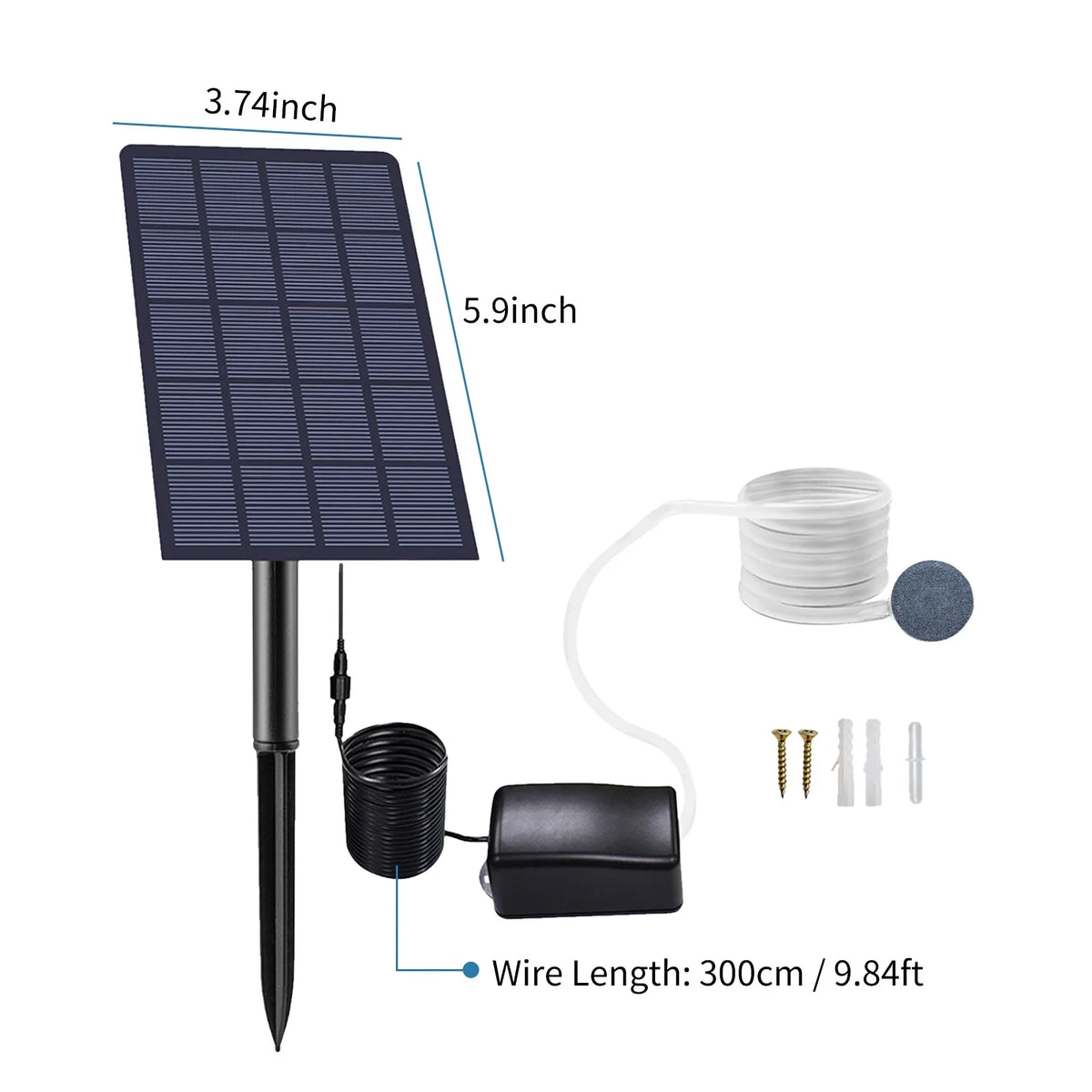 Oxygenator Pipe Garden Fishing with Air Aerator Fish Stones Pool Pump moobody Air Aquarium Bubble Pump for Aerator Plug-in Oxygen Oxygen 2W Solar Fish Pond