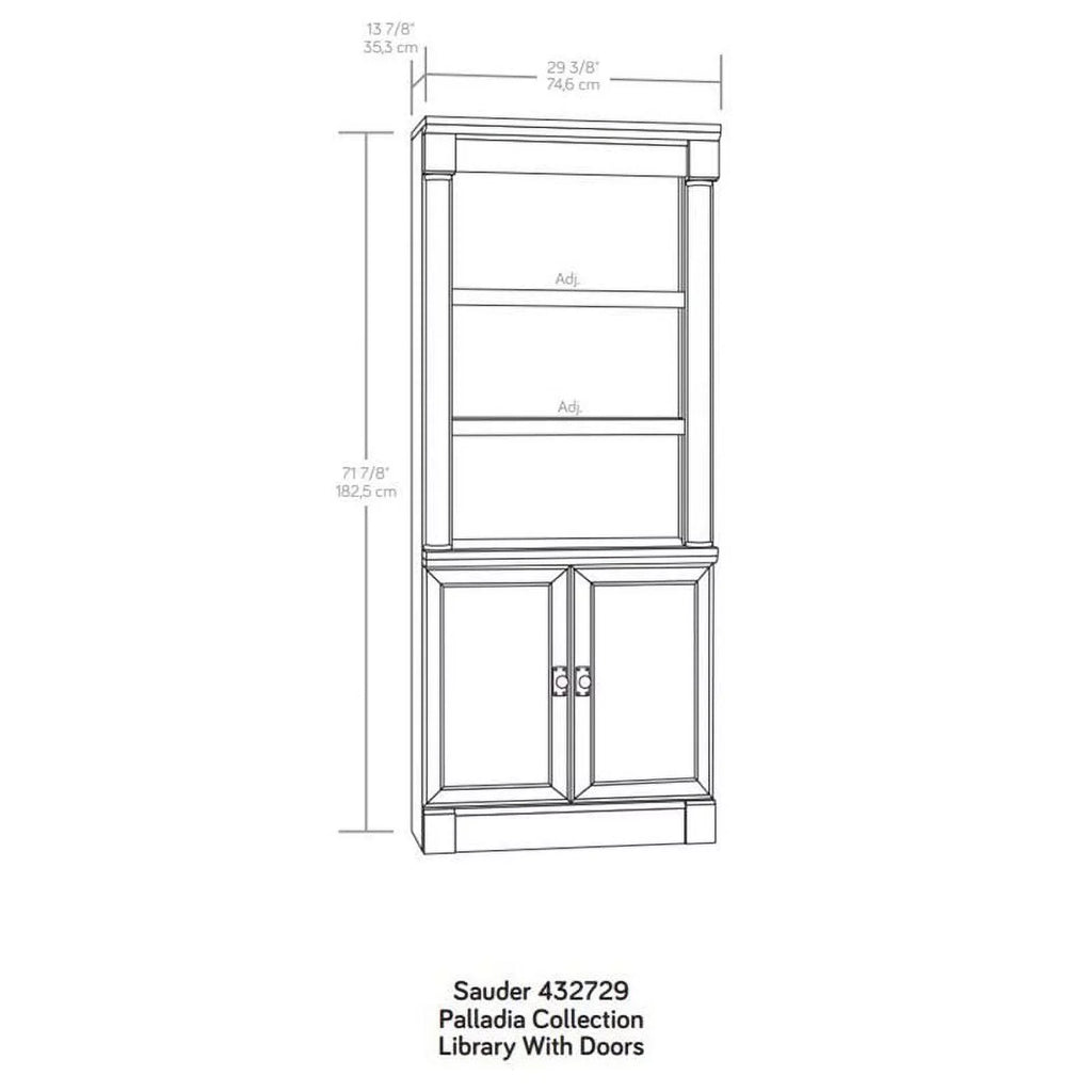 Glacier Palladia Sauder Library Bookcase, Finish Bookcase Oak 5-Shelf