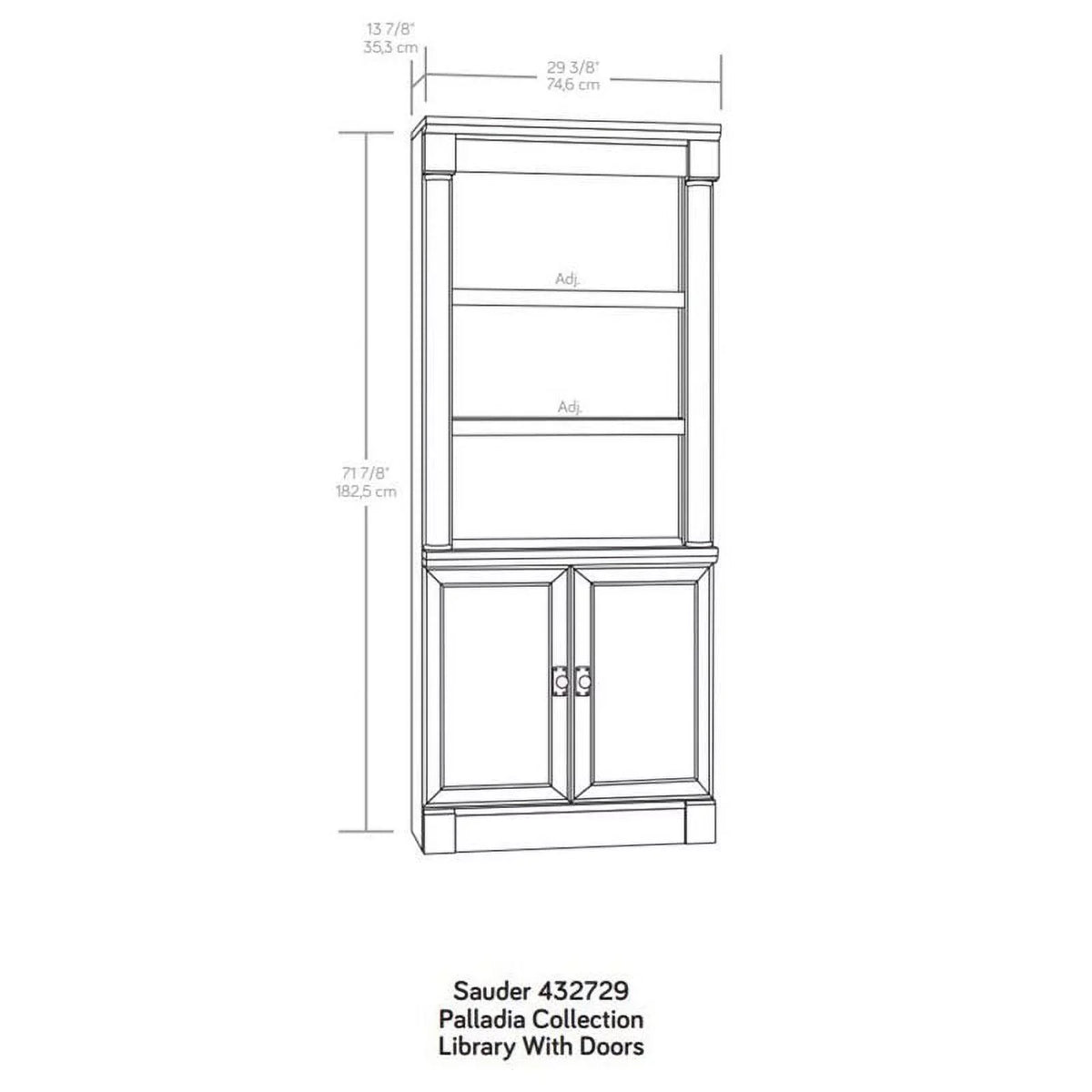 Glacier Palladia Sauder Library Bookcase, Finish Bookcase Oak 5-Shelf