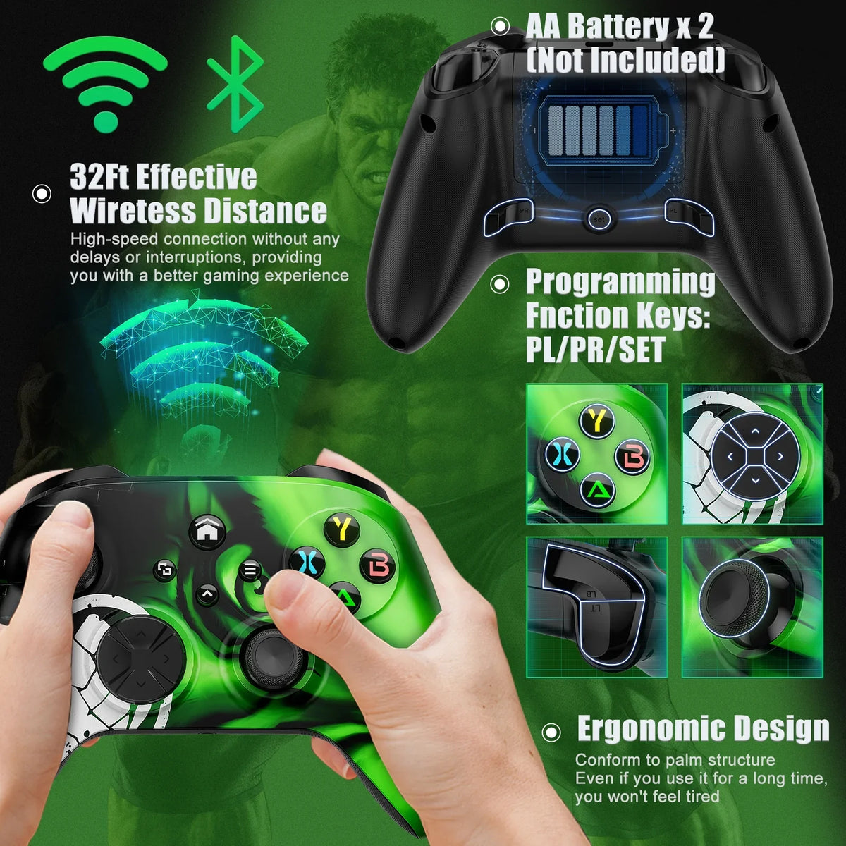 Compatible one/Xbox Wireless S/X/Xbox Remote One One Audio Upgrade) Xbox Jack(Need with Bonadget Wifi/Macro with Function/Turbo/3.5mm Xbox Gamepad to Series Controller, X/S/Android/iOS/PC