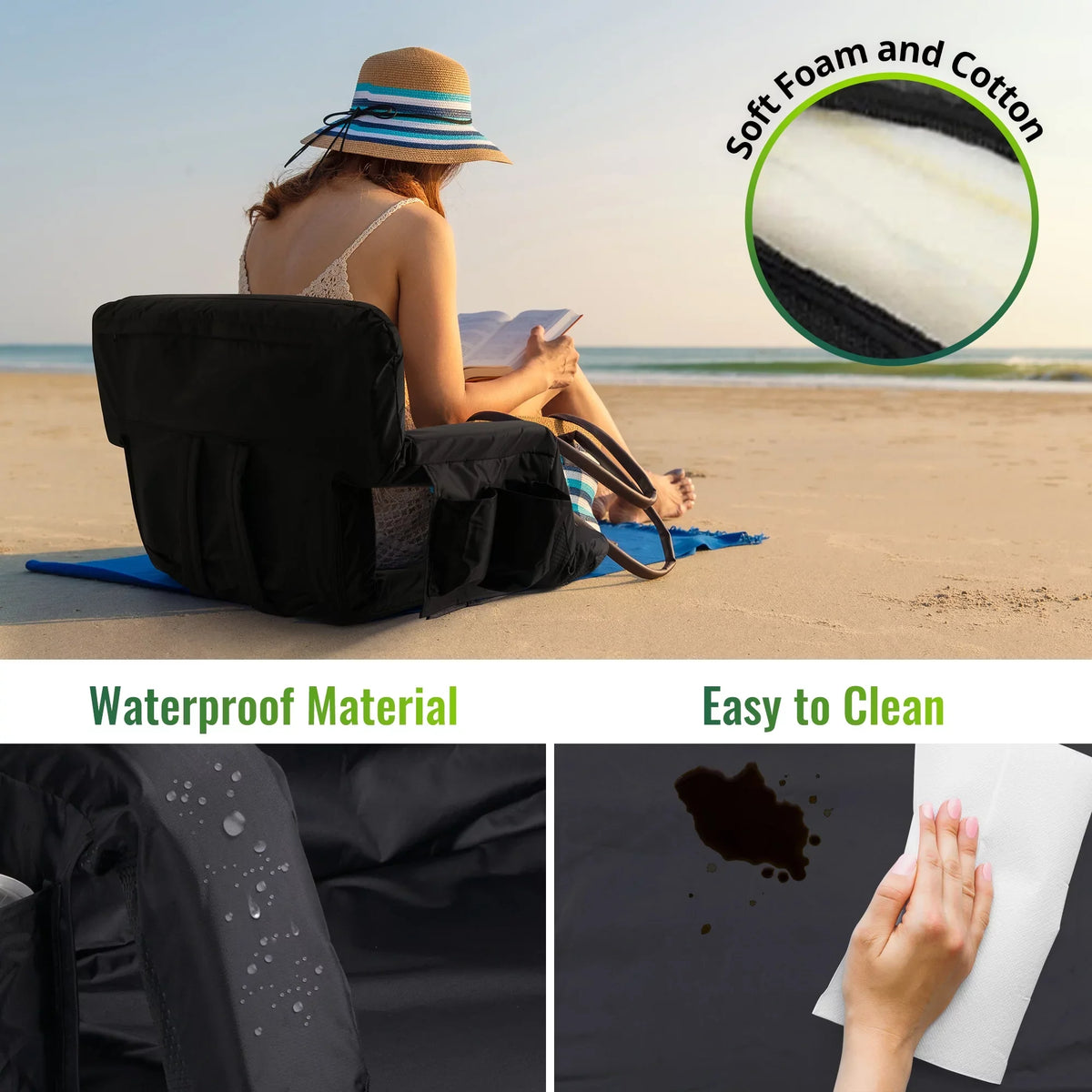 for Wide Bleachers, Lawns, Thicken Bleacher for Backyards Women's Tournament Seat, Pack Soccer National Worcest Chair Stadium 2 Folding Waterproof
