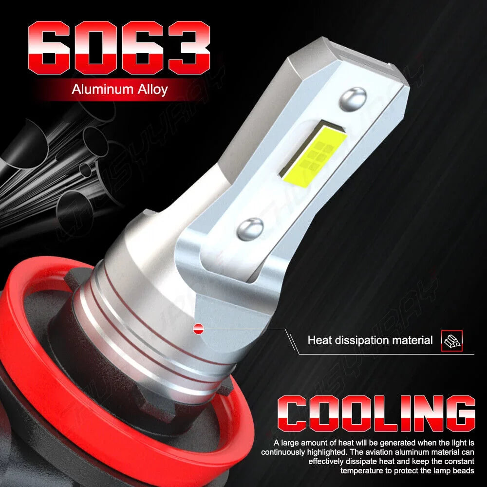 2011 Headlight 9005+H7 Mazda H8/H9 2010 6X 2007-2009 High/Low Bulb for CX-7 Fit LED Fog Kit