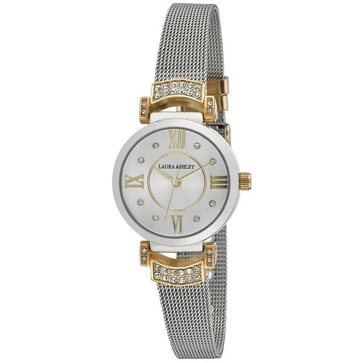 Size Women's Ashley Watch Deco One Toned LA31051TTG - Accent Two Gold Crystal Mesh Laura