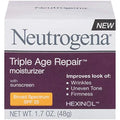 of Sunscreen, Repair Facial SPF Tone, Evens oz Triple 2 Skin Wrinkles, with Firms Moisturizer Age and 25 Vitamin help Pack 1.7 look Anti-Wrinkle C Smooth Daily Neutrogena Skin,