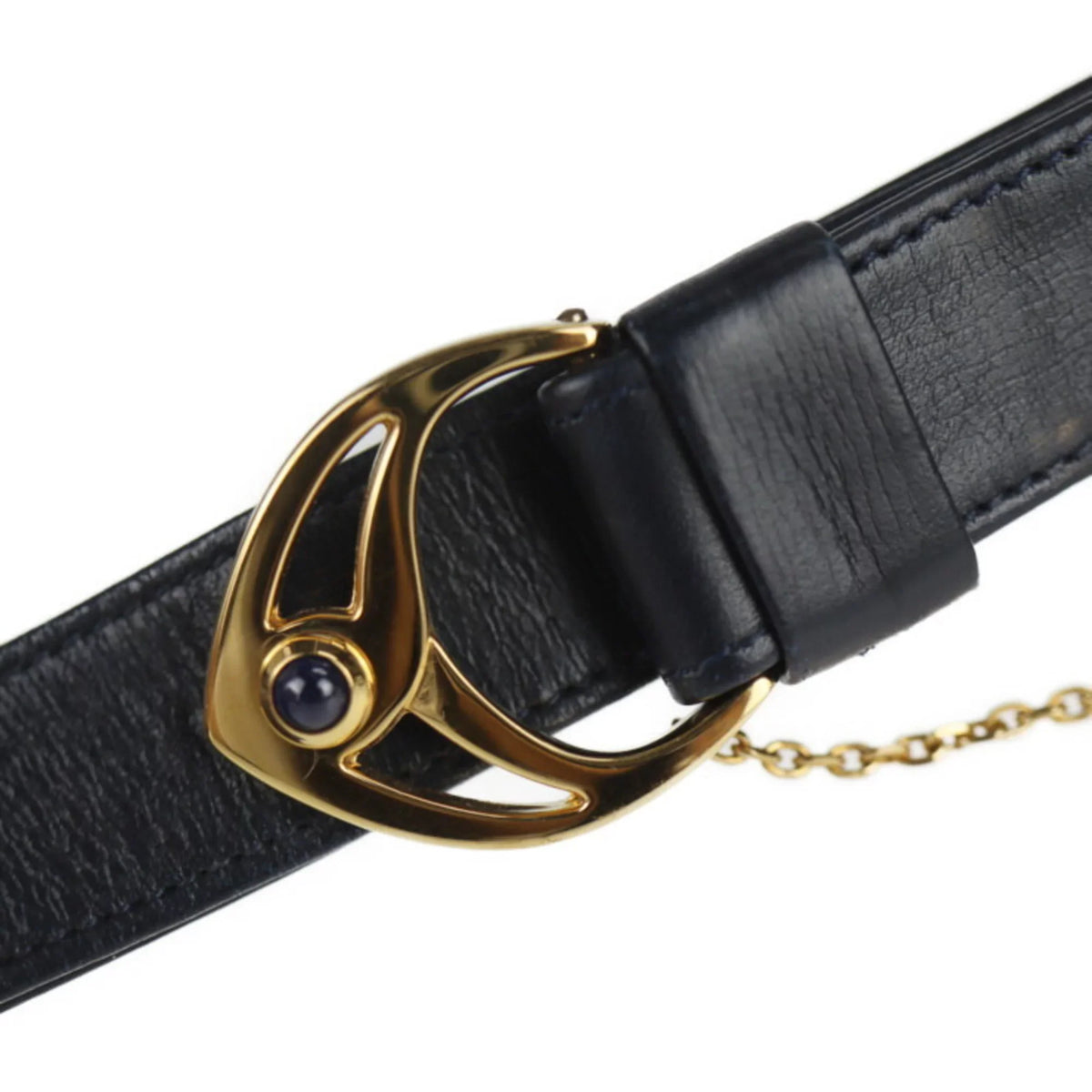 sapphire leather line navy Pre-Owned (Good) dark shoulder Cartier calf 2WAY bag CARTIER clutch