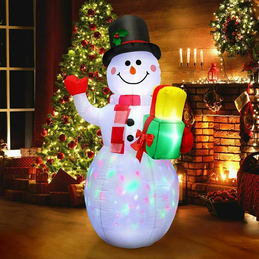 Decoration Blow Lights Up with Christmas LED Decor Garden Snowman Christmas Outdoor Rotating Inflatables Yard 5ft