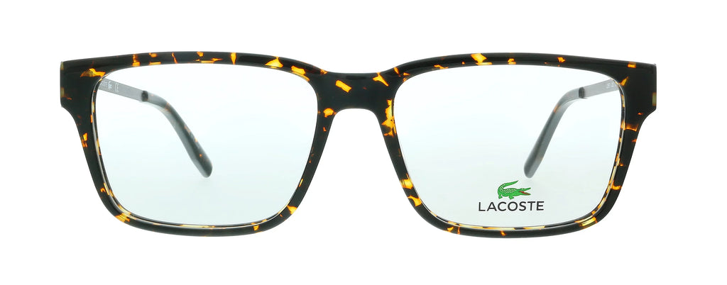 Eyeglasses Modified L2867 Rectangle Havana Dark mens 220 for Lacoste