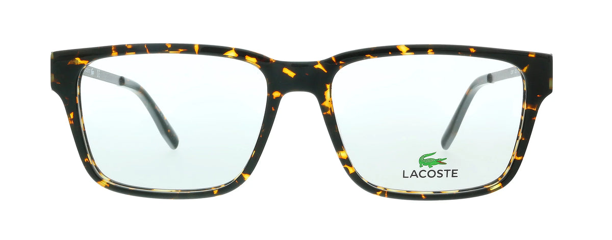 Eyeglasses Modified L2867 Rectangle Havana Dark mens 220 for Lacoste