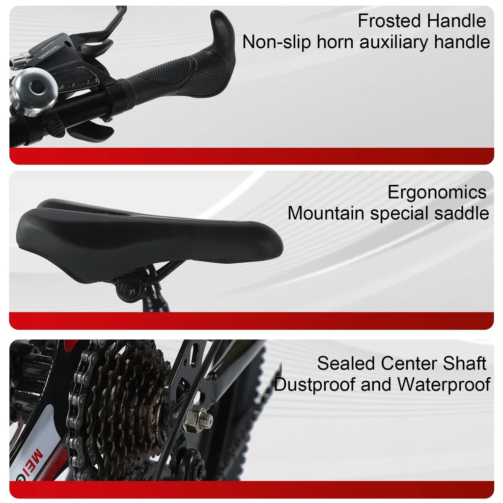 High Adult 26 Inch Foldable JSTUOKE Frame, Speeds MTB Disc Cycling Mountain Men Bicycles Steel Drivetrain Women with Carbon Bikes, Brakes, Double for 24