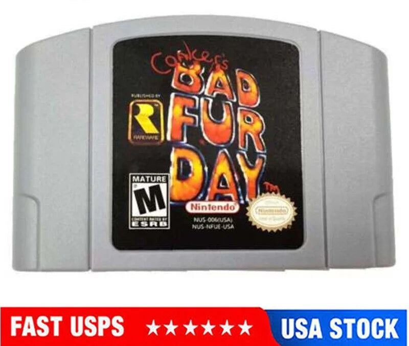 card console n64 Bad game nintendo for Day Conkers Fur video fd-