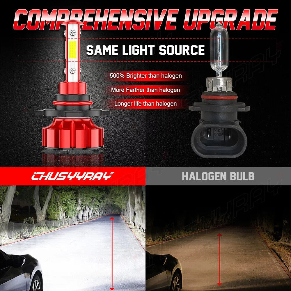 2011 Headlight 9005+H7 Mazda H8/H9 2010 6X 2007-2009 High/Low Bulb for CX-7 Fit LED Fog Kit