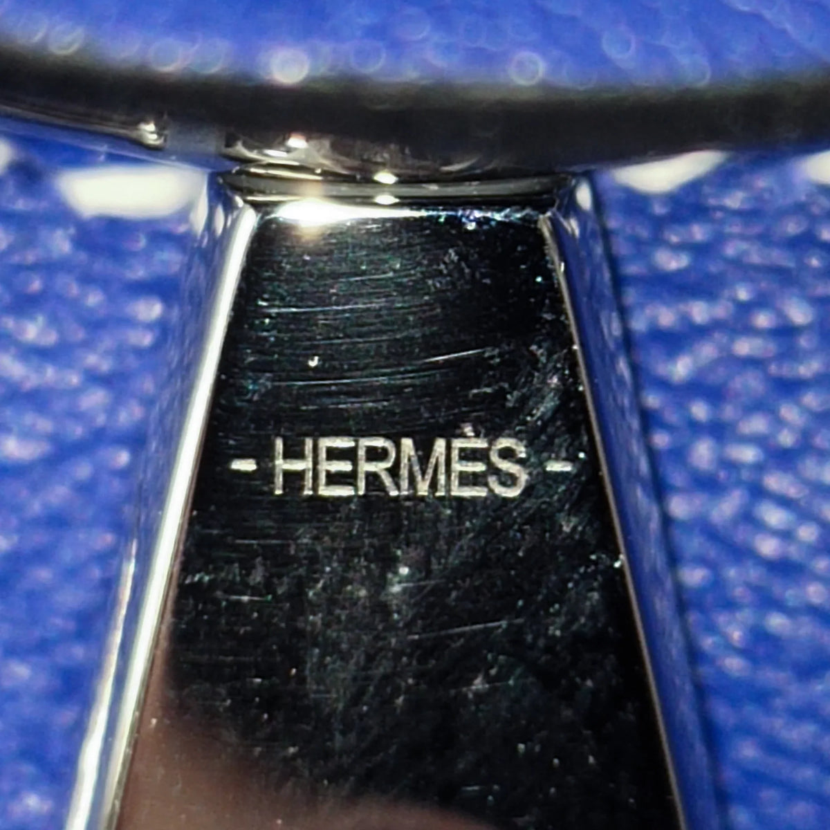 Cheri Hermès Backpack New) Authenticated Leather (Like Blue Pre-Owned Unisex Calf Bridado