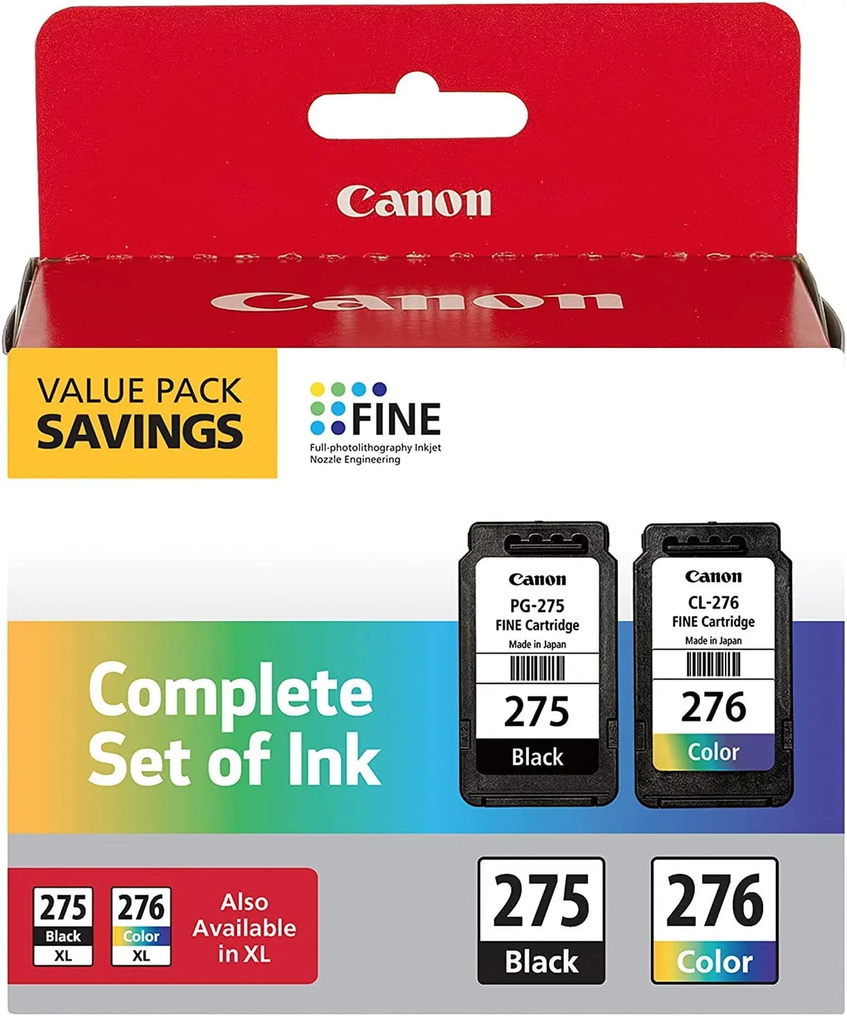 PG-275/CL-276 Canon Yield Multi Printers Ink for 100 Color Pack Value