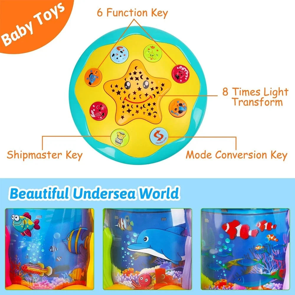 Toys 12 Learning 6 Ocean Toys Light to Toys for 6+ Star Rotating Projector - Old Crawling Baby Years Baby Month Infant Musical Gift Months -