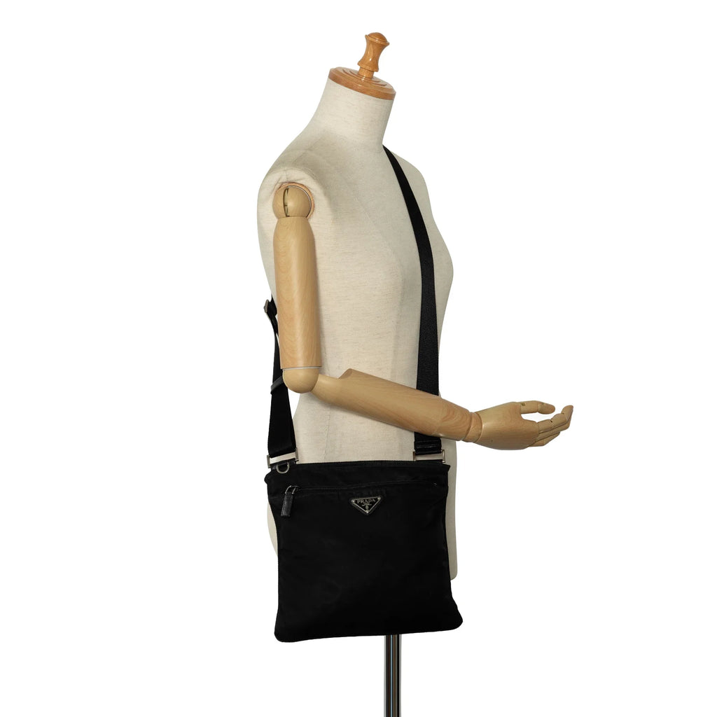 Crossbody Bag Fabric (Good) Crossbody Pre-Owned Unisex Prada Tessuto Black Nylon Authenticated