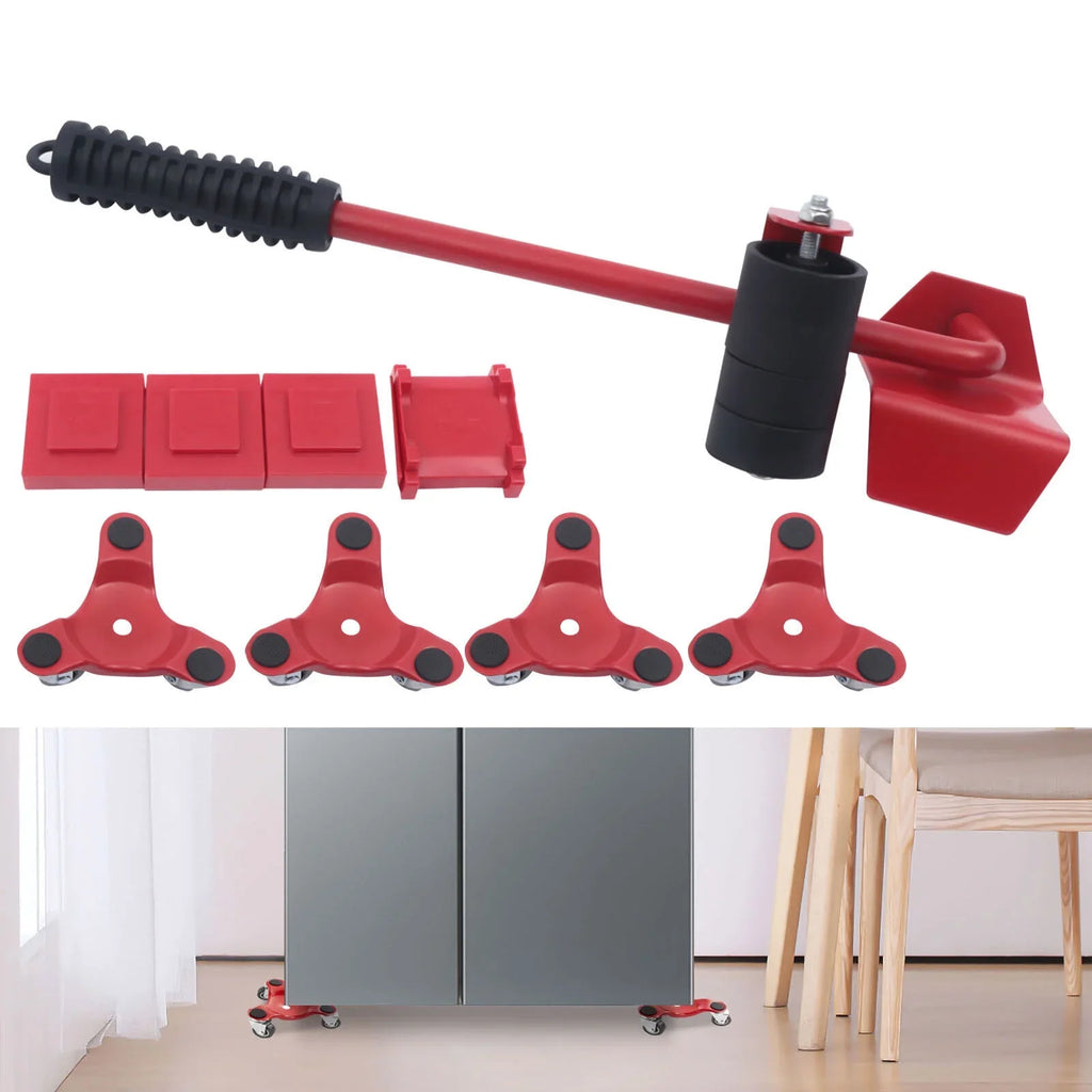 Universal Furniture Steel Kit with Dolly Alloy Furniture Wheel Fichiouy Mover Mover Red
