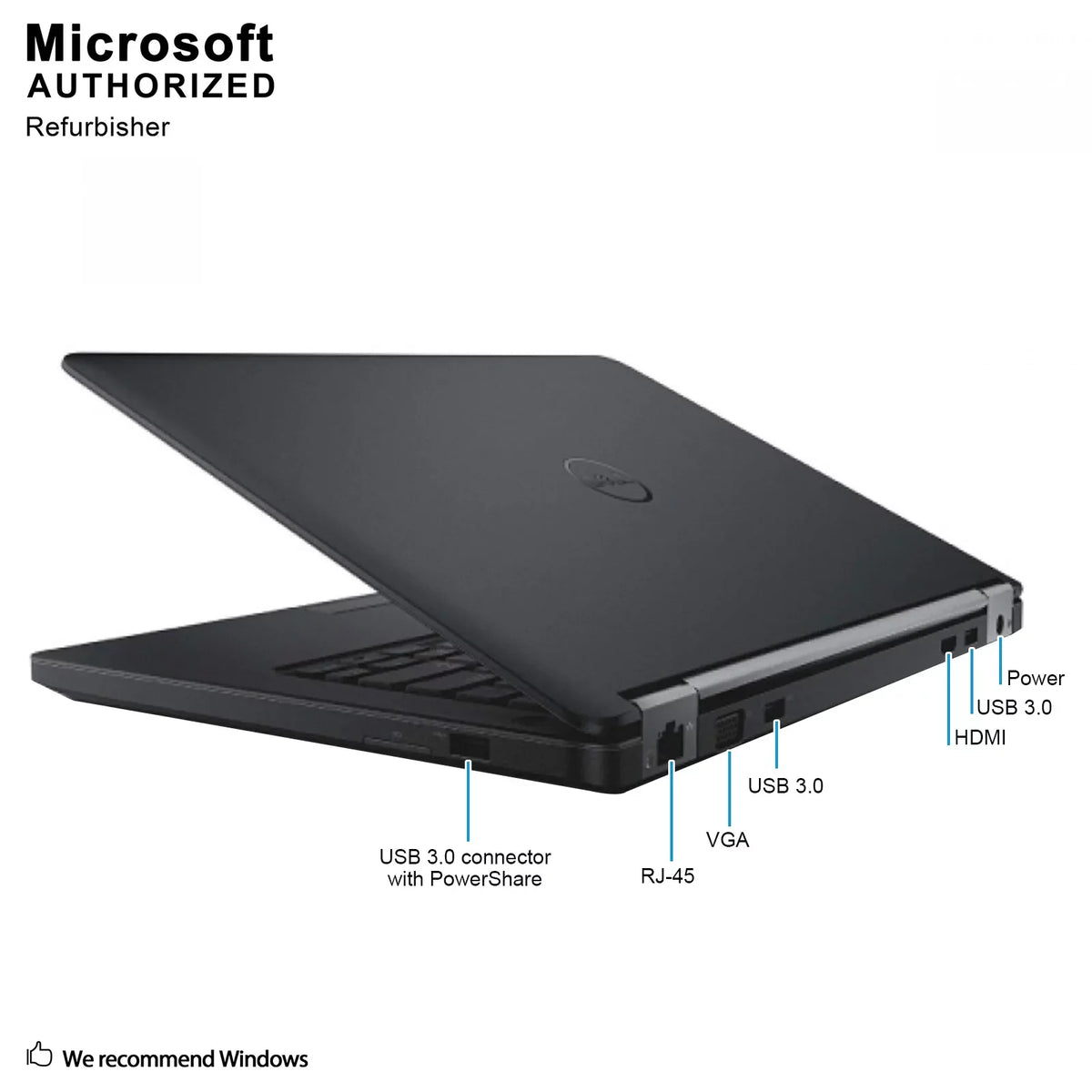 Intel DDR3L, Grade warranty 14.0 Latitude VGA, Core USB A 2.1Ghz, 3.0, Used HDMI, I3-5010U Languages (EN/ES/FR), Laptop, E5450 year 8G 500G, 1 W10P64-Multi Dell Support