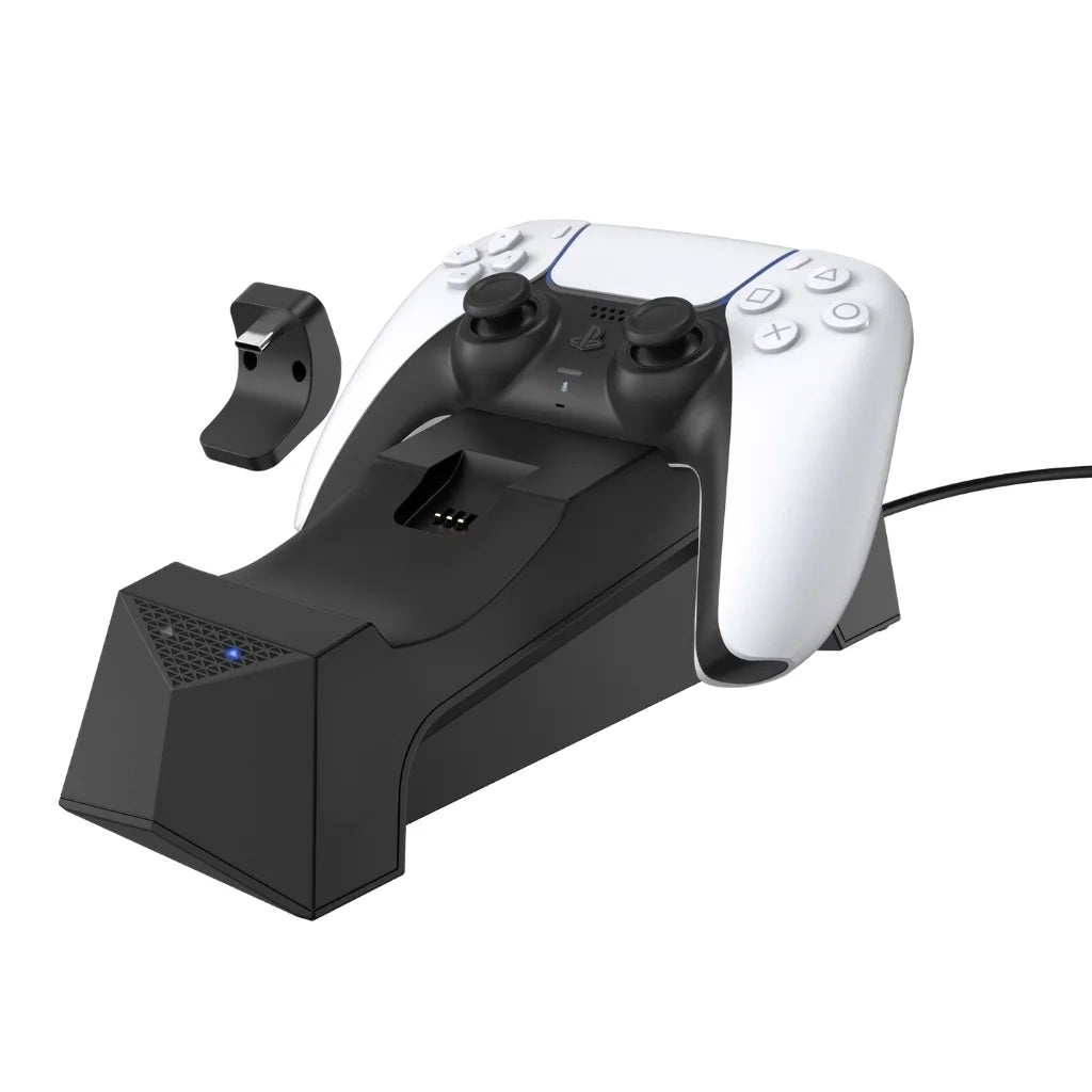 (Sony - PS5 Controller Version Sony Blue Dual Extra Disc) 5 Station with Bundle Playstation Charging and Starlight Disc