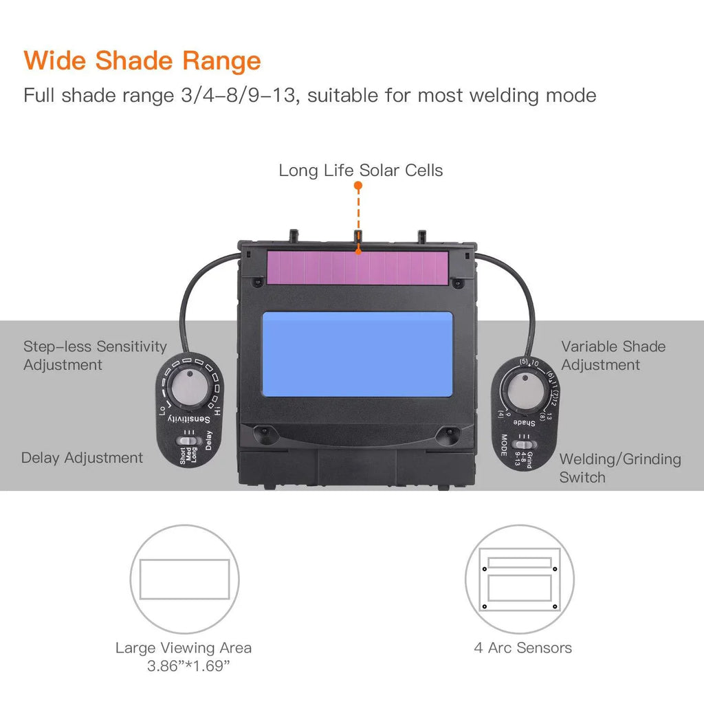 Lenses, Range MIG 3/4-8/9-13, TIG Welding NEW Power TACKLIFE - Class for PAH04D (1/1/1/1), Shade Solar Optical Helmet Plasma Auto Grinding Full Darkening, Replacement MMA 6Pcs Feature