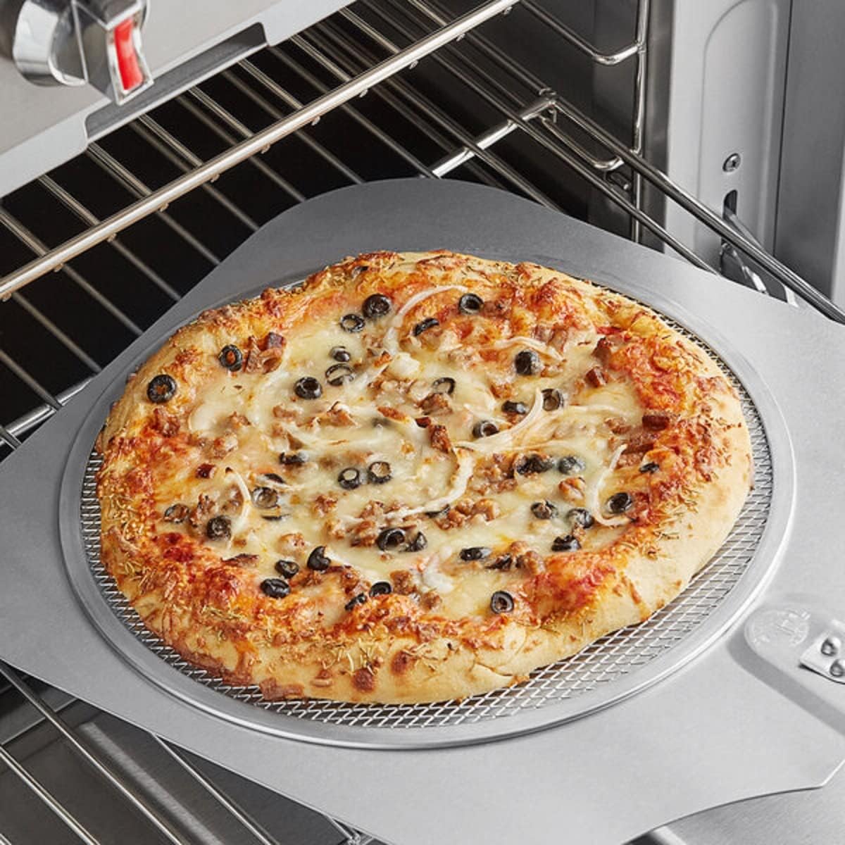 Screen Pizza Round Rim- Restaurants Pizzeria TrueCraftware- 2 15” Baking of Tray Pan Round Pizza Home Set & for Seamless Pizza Kitchen Bakeware Baking Tray Aluminum Screen