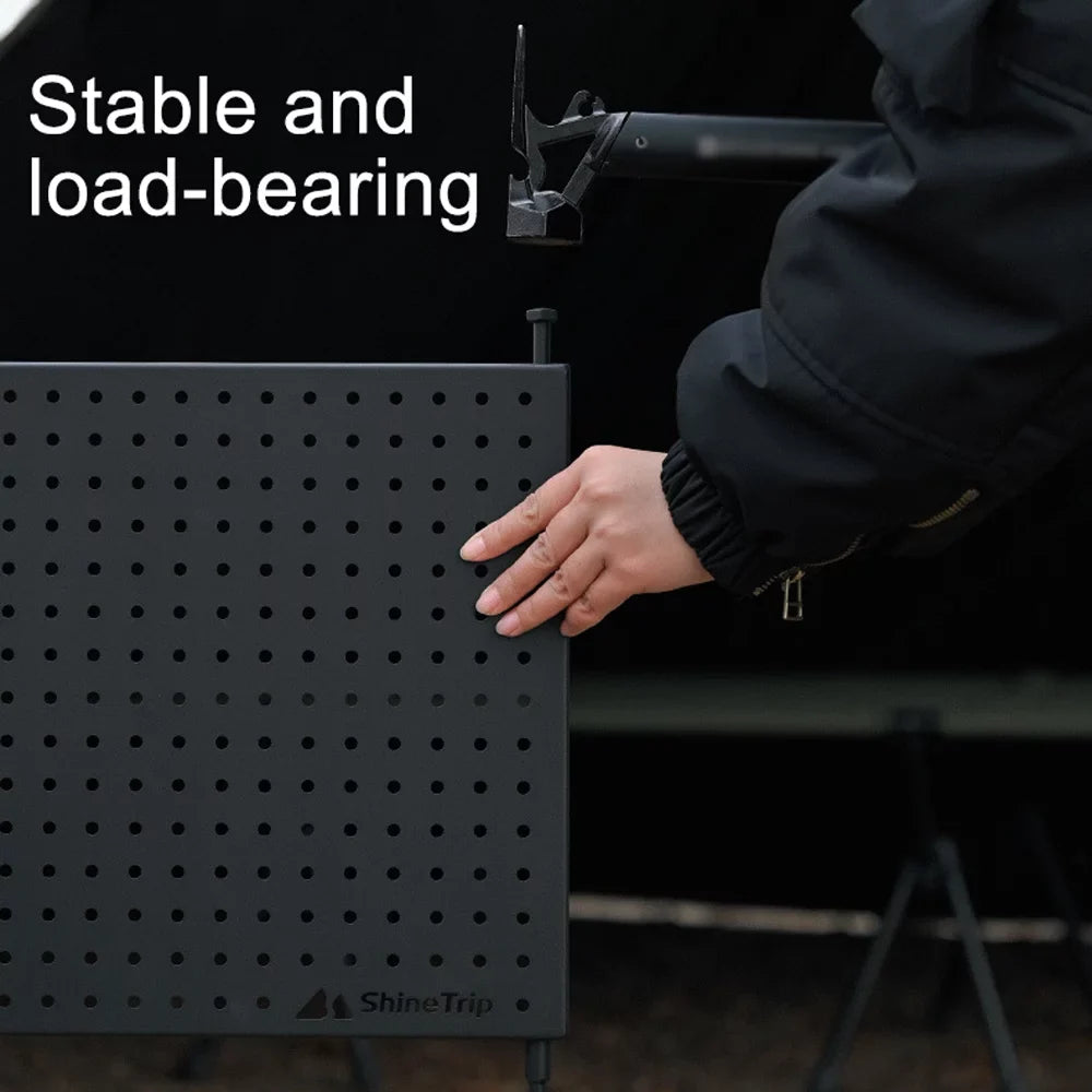 Portable Multifunctional Cups Display Storage BBQ Board Radirus for and Hole Rack, Picnic Camping Bowls Shelf