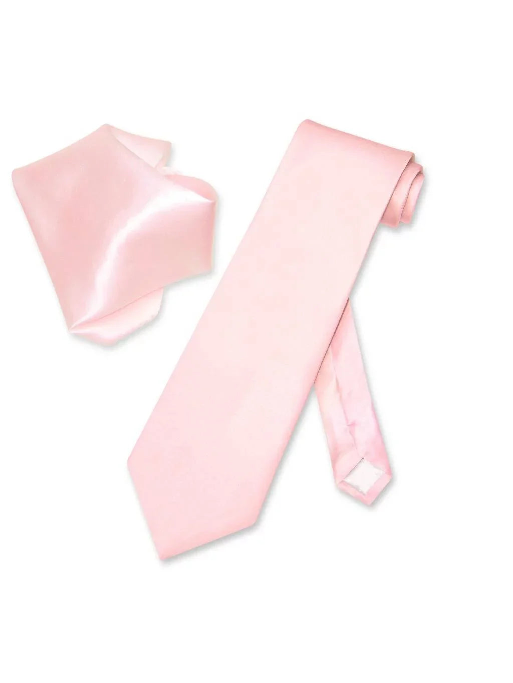 Color Neck SILK 100% Set LIGHT Solid Tie Men's Biagio Handkerchief PINK NeckTie