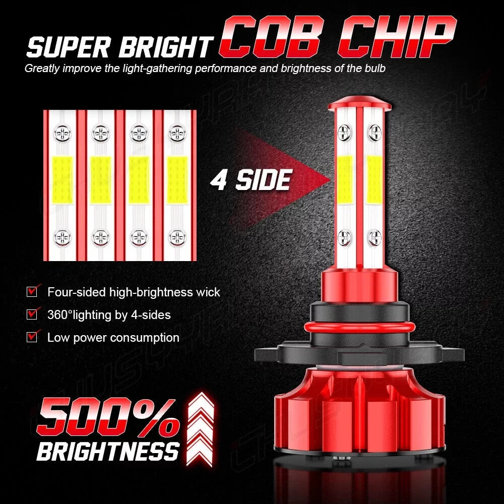 2011 Headlight 9005+H7 Mazda H8/H9 2010 6X 2007-2009 High/Low Bulb for CX-7 Fit LED Fog Kit