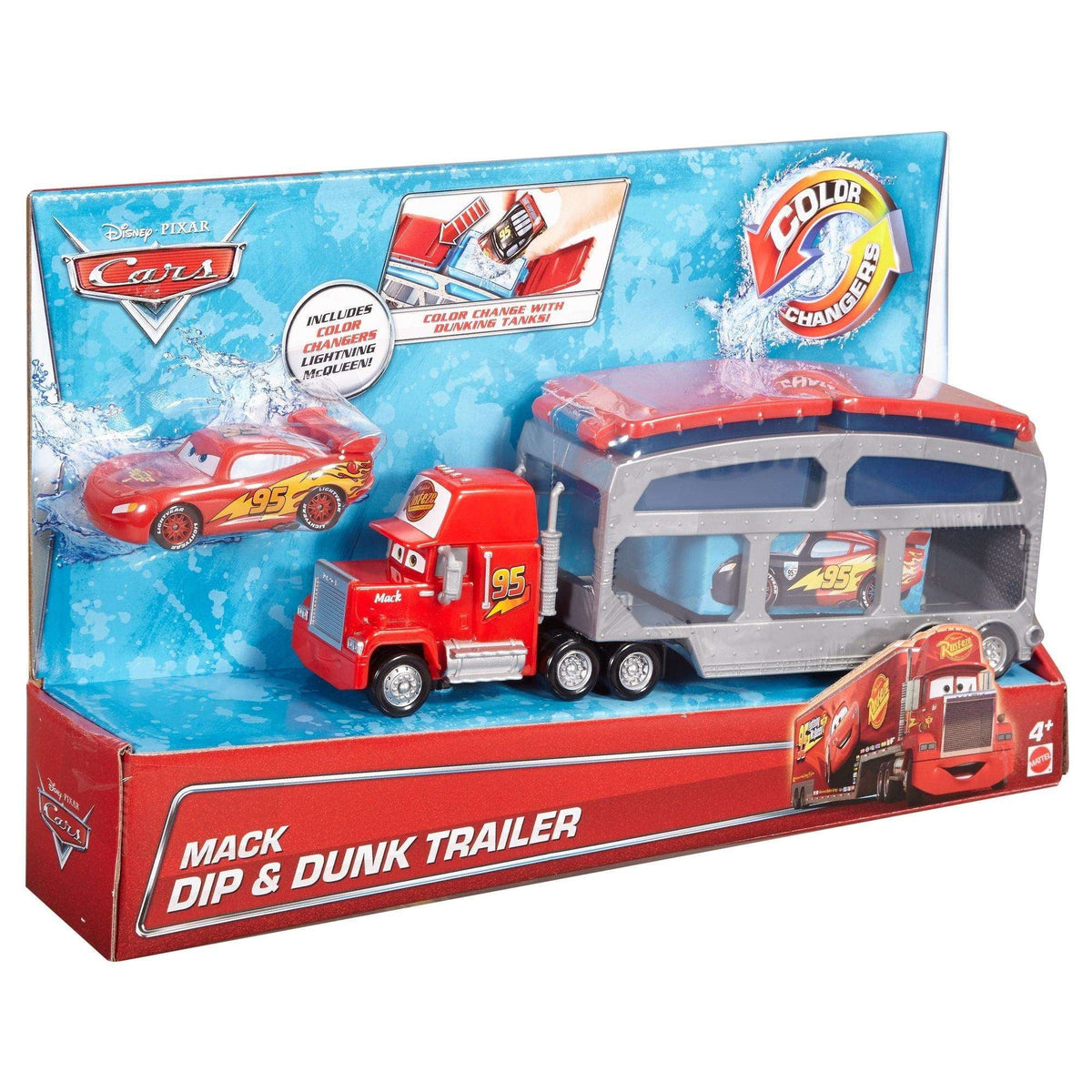 & Disney/Pixar Dip Dunk Cars Lightning Mack Trailer with McQueen