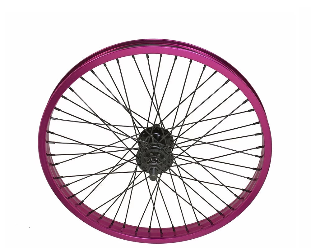 Axle Spoke 14mm 14gSS/Black Purple. Wall 9T 48 Wheel 2.125 Alloy Driver Rear Sealed Bearing 20 Double Bike x