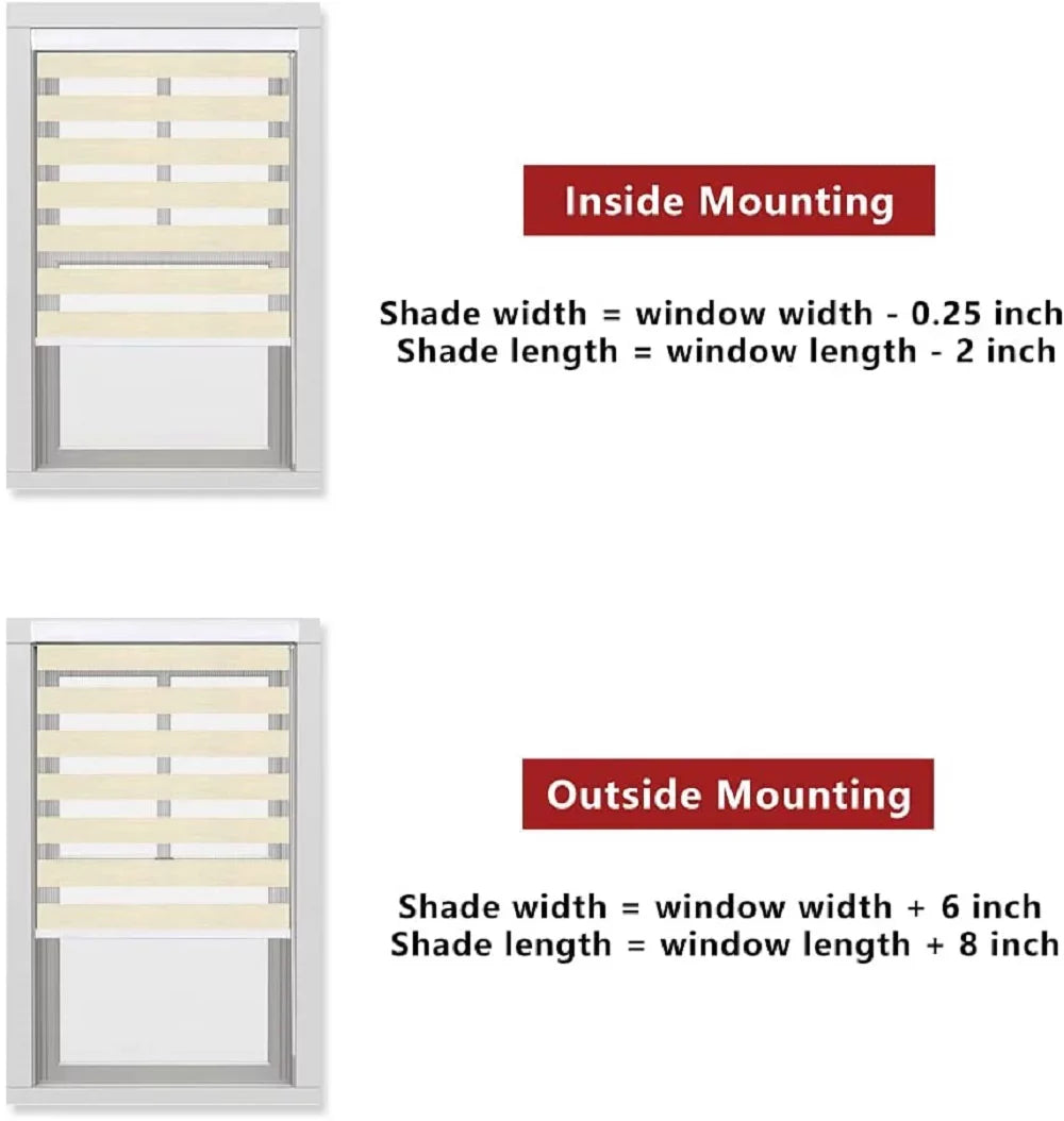 Shades L, Control Cover, 72" LUCKUP Zebra Light Dual Treatments with W Beige and for Sheer Windows, Shades 29" Blinds Day Night, Layer Roller for Blinds Window Striped Valance x