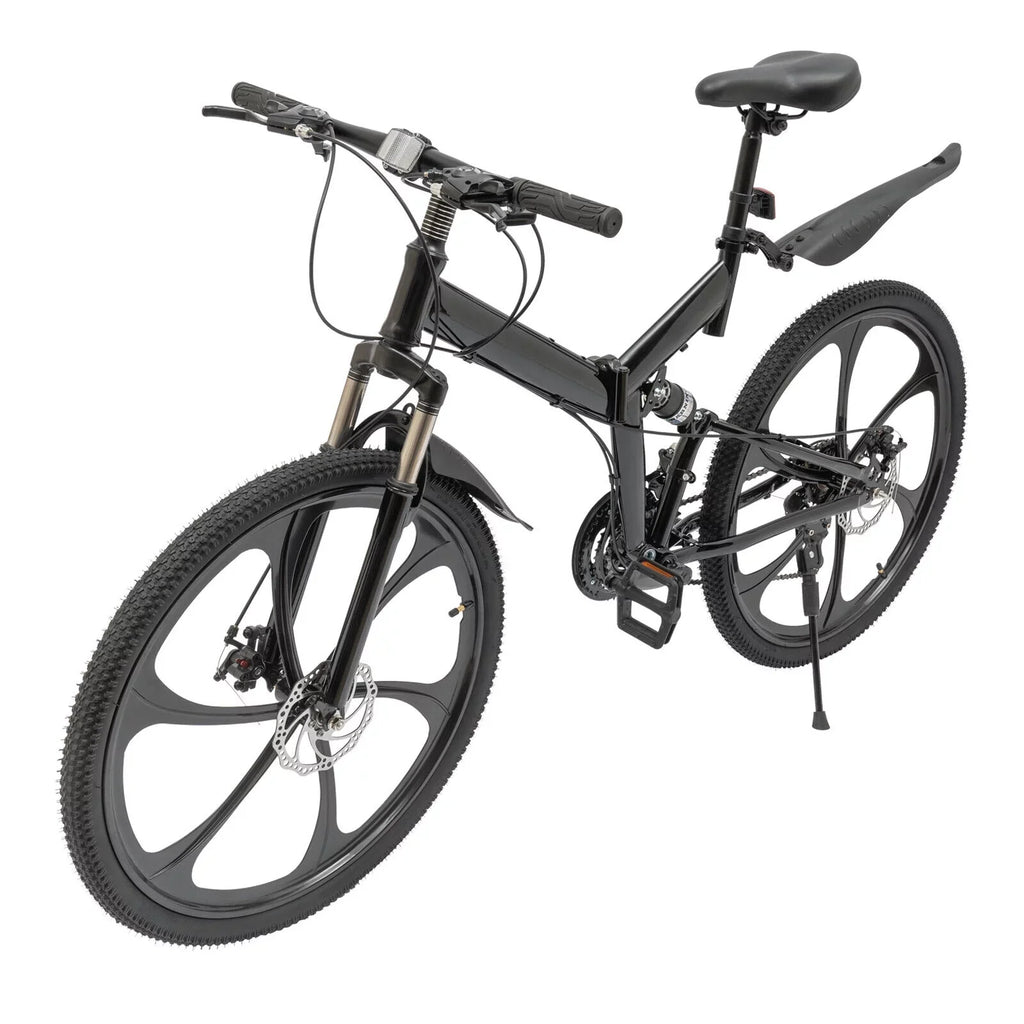 Bicycle Loading Adult City Black Max 150kg/330lbs Folding Shifter Carbon 26" Light Folding Bike Steel Camping 21-Speed Miumaeov Bike Weight