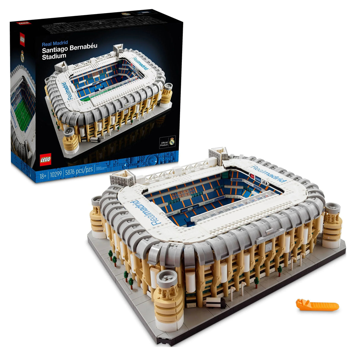 10299 - Kit and Building Building Bernabéu and Field Collectible Idea Piece, Office LEGO Madrid Santiago Real for Gift Sports Fans Set Model Great Adults, Decor Stadium Icons Soccer for Home