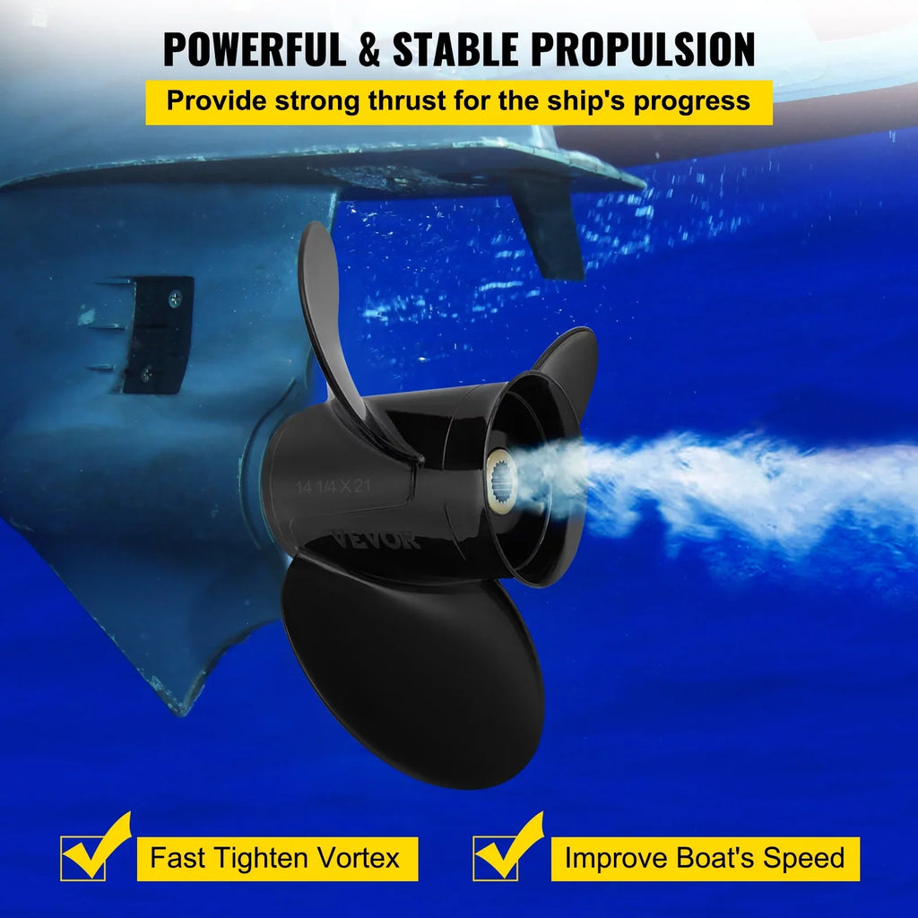 Propeller, Outboard Volvo OEM Penta Sterndrives Aluminium for Right-handed SX Outboard 14 21" x Boat VEVOR 1/4 Teeth 3-Blade Compatible Replace Engine, Spline Propeller, & 3817469, 19 Propeller