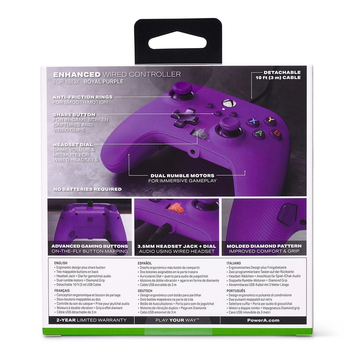 Royal Series PowerA Purple Enhanced Wired Controller X|S for Xbox -
