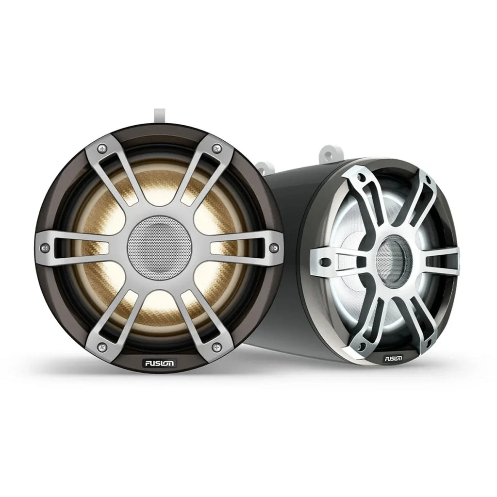 LED Pair Gray Brackets, Tower Deck SG-FTMNTDK Speakers Grille Mount Fusion Universal SG-FLT883SPG Sports with 8.8"