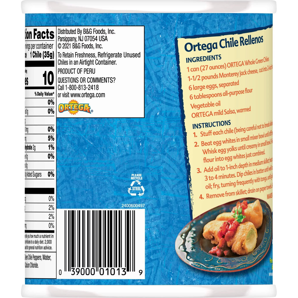 12) Green 27 Peppers, Whole Mild, Of Chiles, Ortega Ounce (Pack