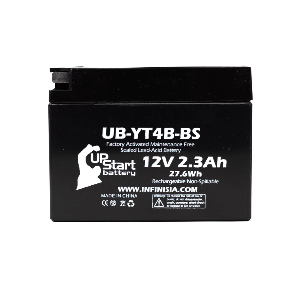 for Suzuki 2015 12v, 2008 Compatible - Replacement - Battery with DR-Z70, 2009 Suzuki Free SR400, Yamaha DR-Z70 Activated, Battery 3 Sealed) Maintenance Pack YT4B-BS (2.3Ah, Factory