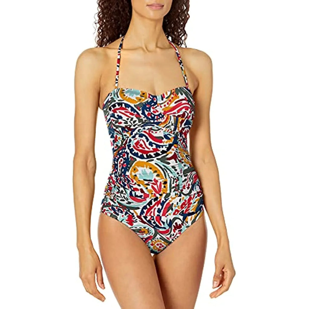 Twist 10 Bandeau Piece Womens Multi Anne One Swimsuit Cole Paisley