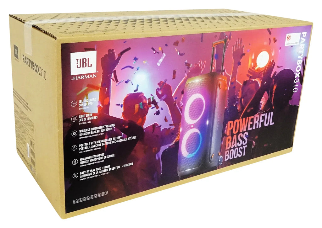 Speaker+Mic JBL RGB Box Rechargeable Partybox Party 310 Bluetooth LED Portable