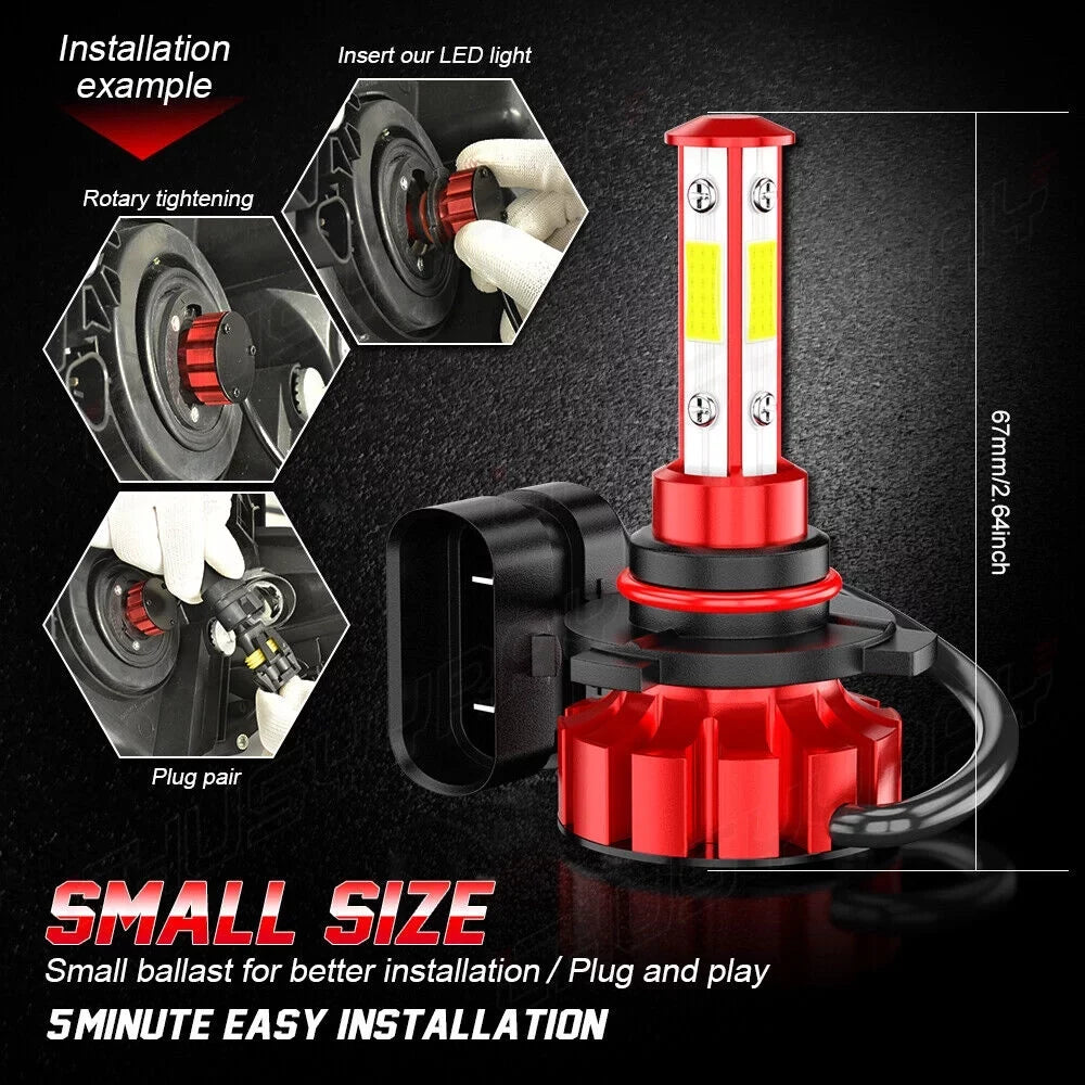 2011 Headlight 9005+H7 Mazda H8/H9 2010 6X 2007-2009 High/Low Bulb for CX-7 Fit LED Fog Kit