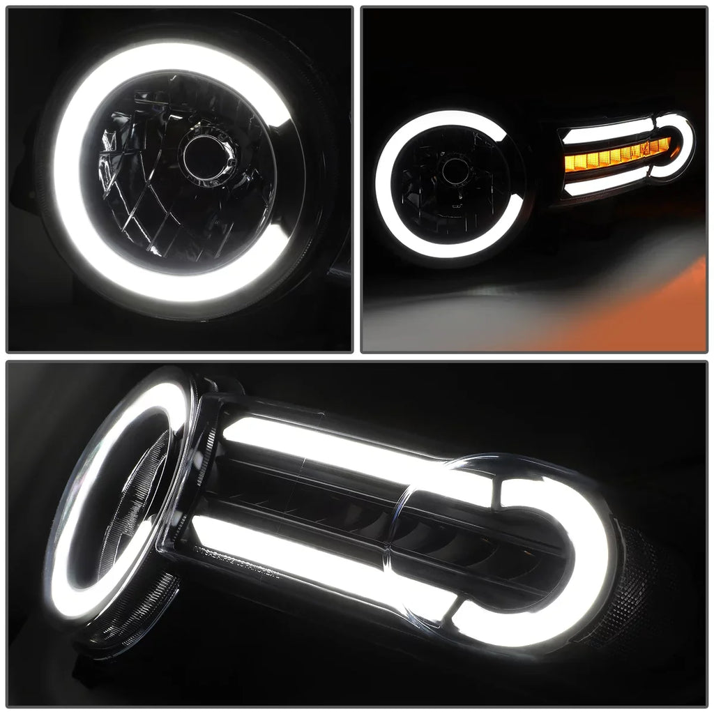 FJ Headlight 08 Cruiser Motoring to Pair 11 LED Lamps Bumper Black/Clear 13 For 2014 DRL+Sequential Turn 2007 DNA Corner HL-LB-FJC07-BK-CL1 Front 10 Toyota 09 Signal 12