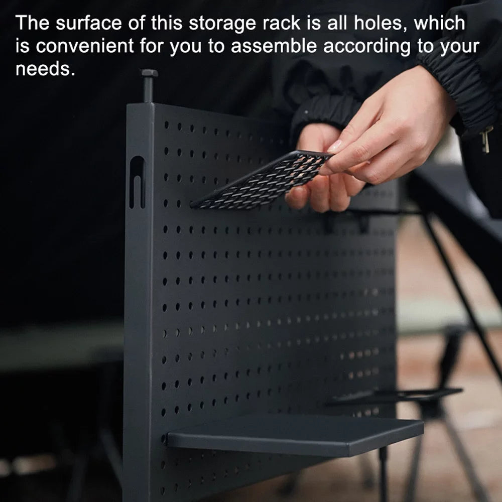 Portable Multifunctional Cups Display Storage BBQ Board Radirus for and Hole Rack, Picnic Camping Bowls Shelf