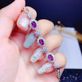 Sterling Bracelet Luxury Gold Natural Silver S925 Plated Light Women Amethyst Inlaid 18k