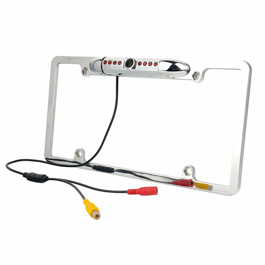 Vision Backup Camera Frame NEW RearView CMOS Plate Night Car License 12V IR 8 US