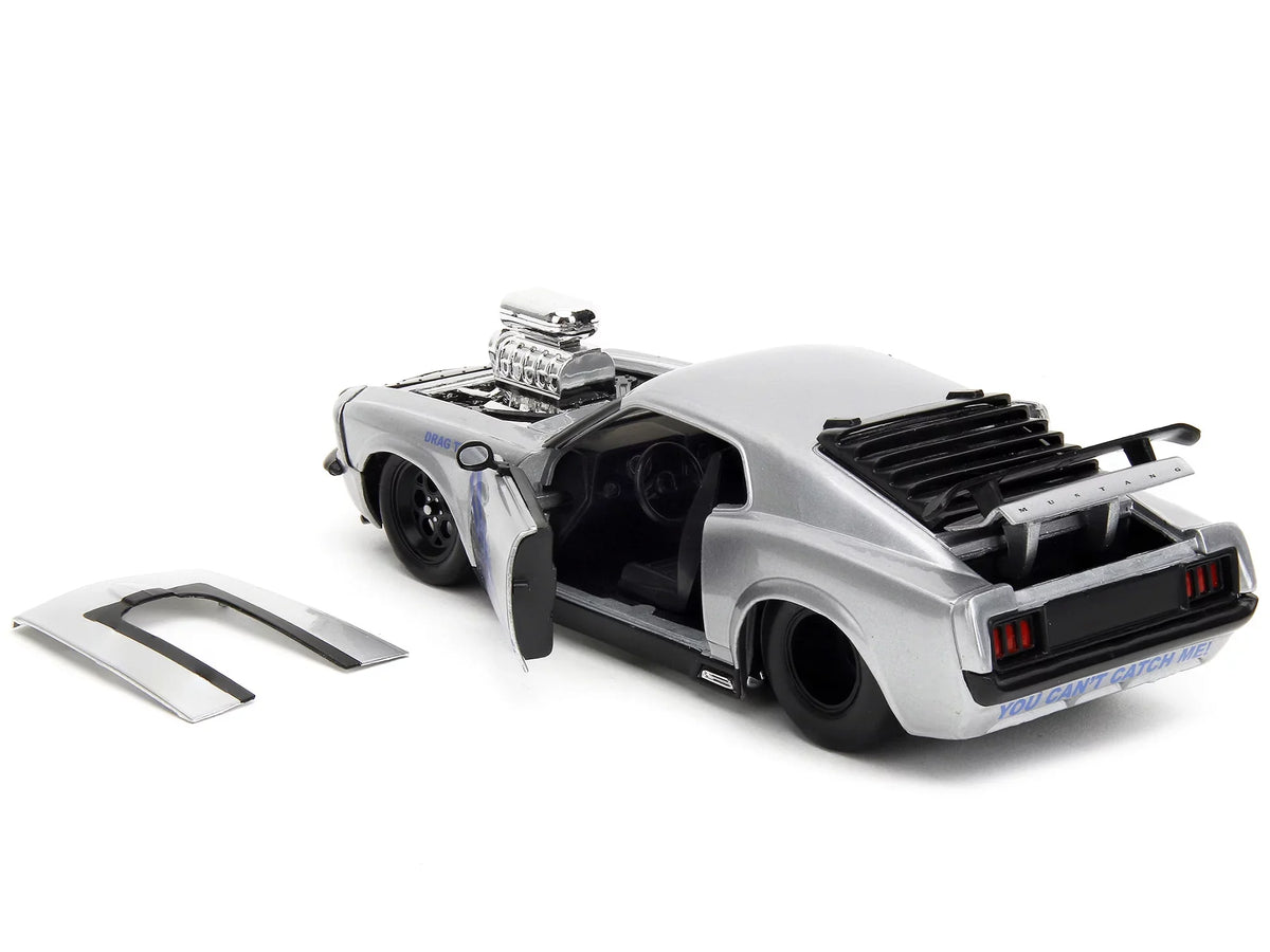 Car Drag by Boss Mustang Muscle Model Metallic Trooper Highway Diecast 429 1970 Silver Series 1/24 Drag Jada Ford Bigtime -