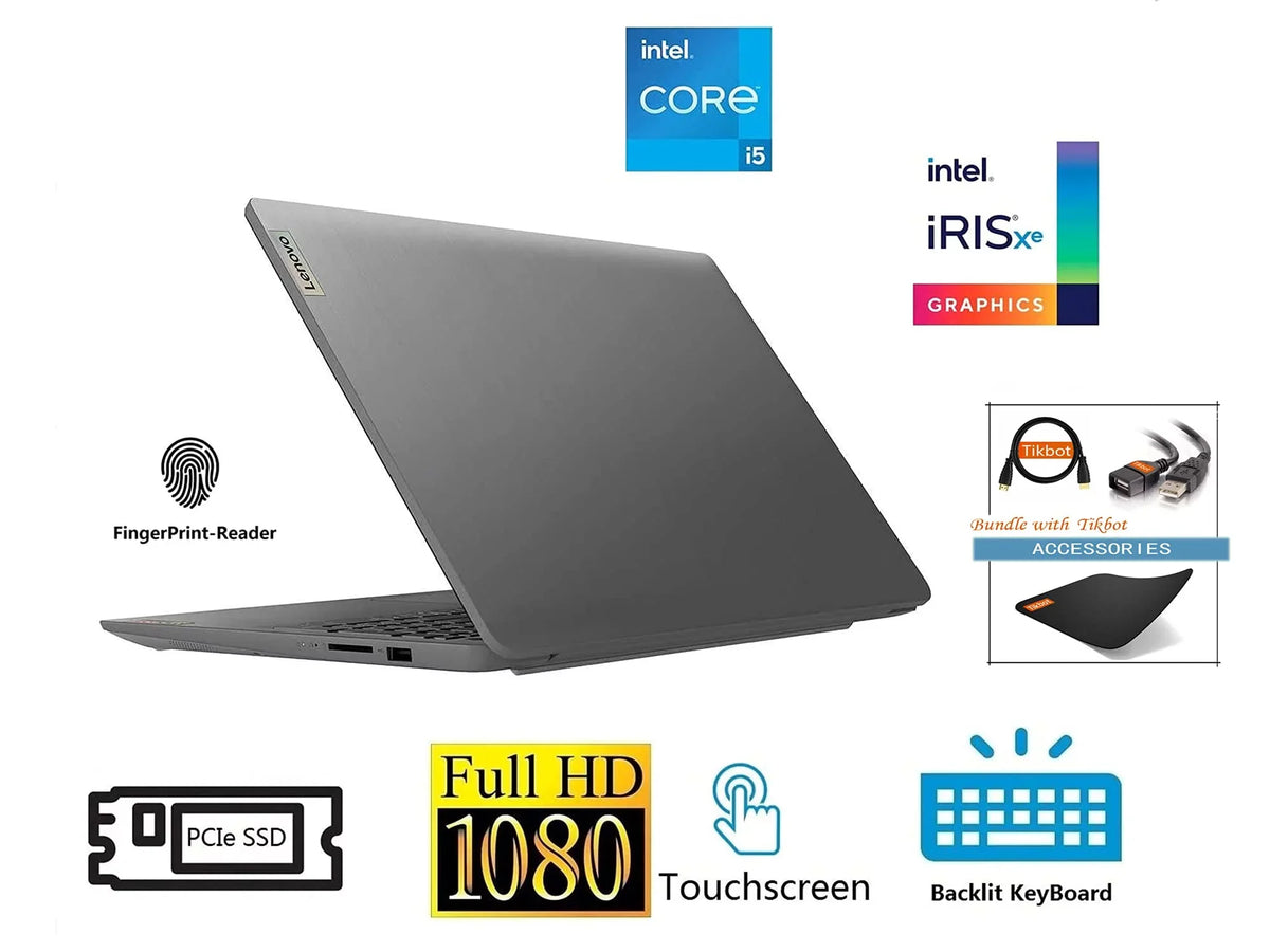 (20GB IPS Display, Lenovo RAM Type-C, 15.6" 2021 IdeaPad Camera, SSD) 3 Fingerprint, | i5-1135G7 Iris Wi-Fi Graphics, PCIe w/Accessories 6, FHD 512GB (>i7-1065G7), Touchscreen Laptop, Xe