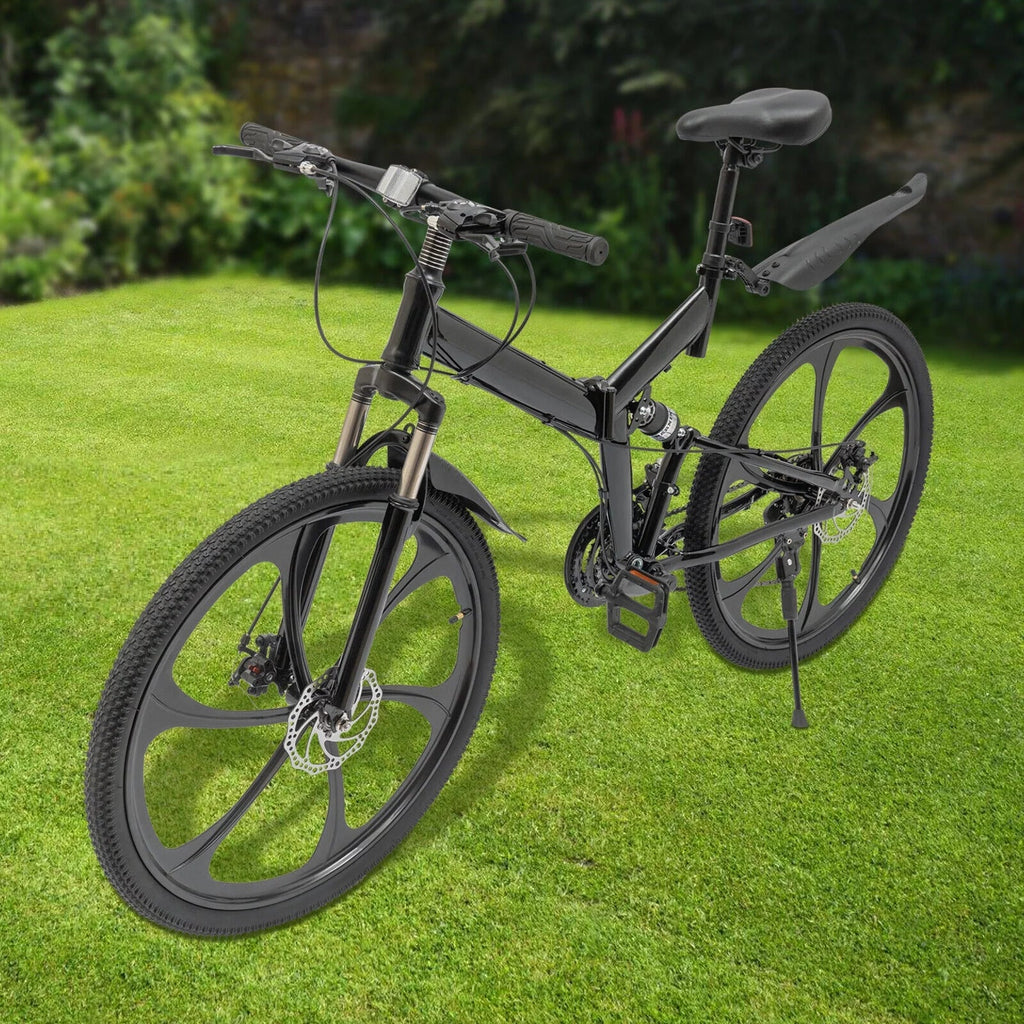 Bicycle Loading Adult City Black Max 150kg/330lbs Folding Shifter Carbon 26" Light Folding Bike Steel Camping 21-Speed Miumaeov Bike Weight