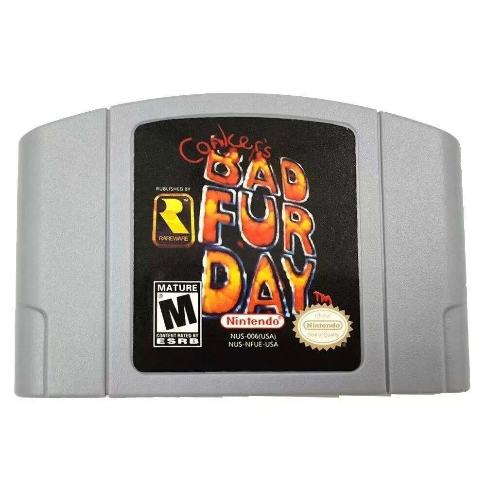 card console n64 Bad game nintendo for Day Conkers Fur video fd-