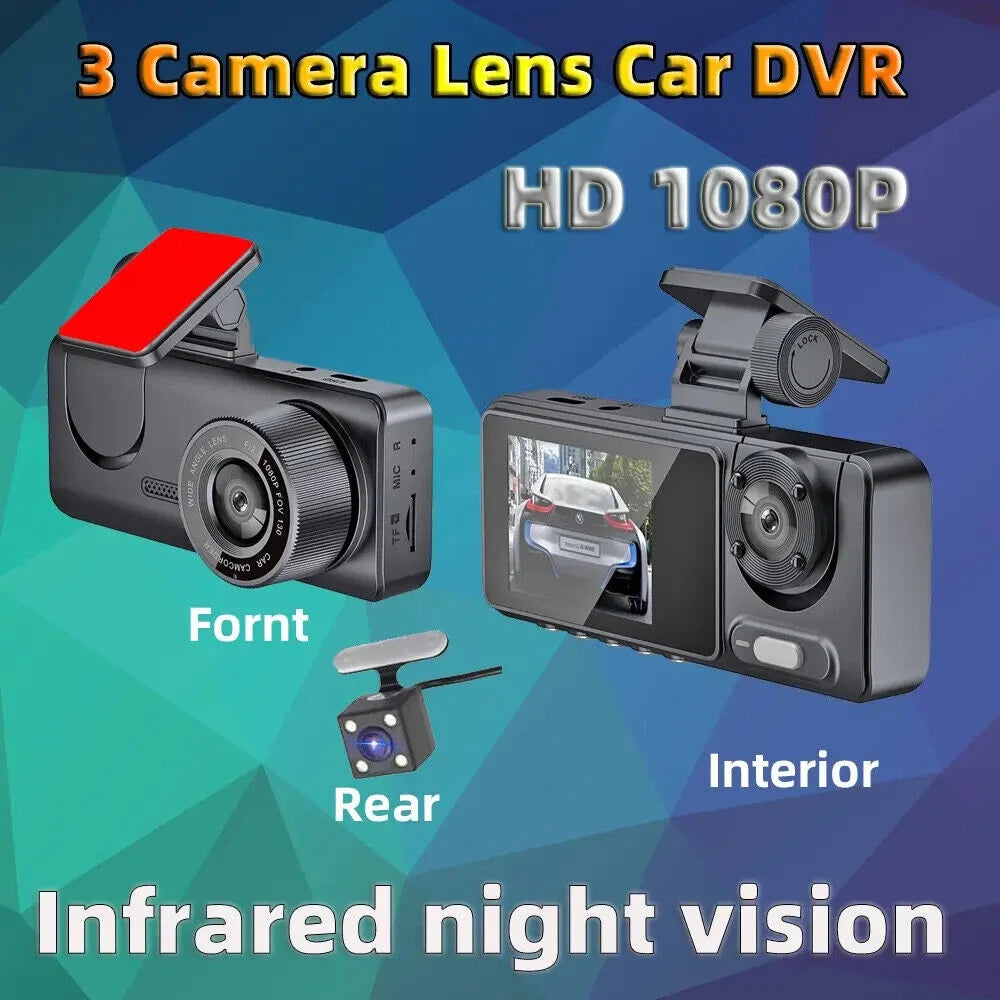 HD G-sensor Recorder Dash Cam Lens Camera 1080P Car Front/Rear/Inside G·PEH Dual Video