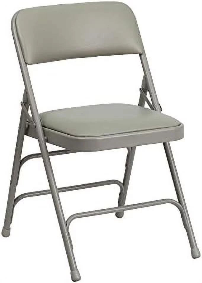 Curved Hinged Chair Braced Series Pack Folding 4 Triple & Metal Vinyl HERCULES Double Gray
